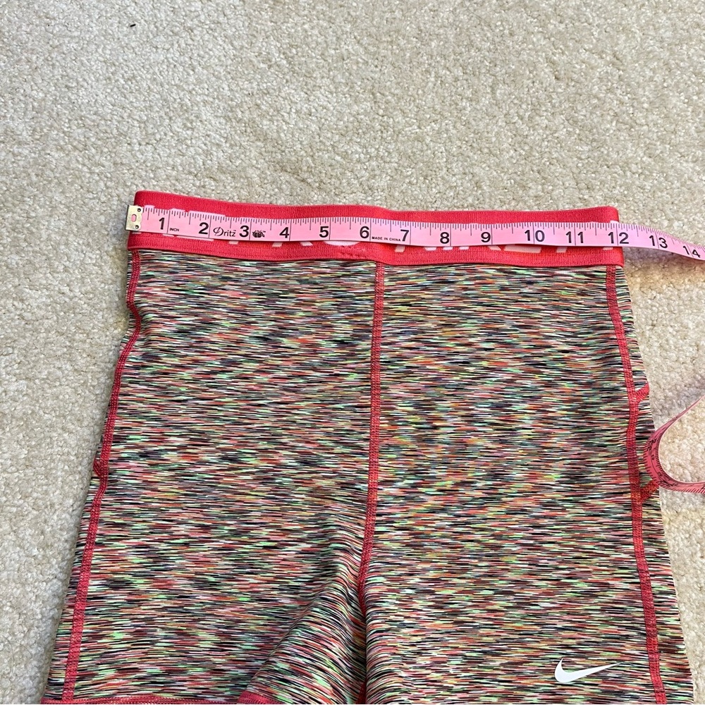 NEW Nike Pro Shorts Womens Small Pink Multicolor High Rise Training Compression - Picture 8 of 10